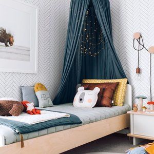 Numero 74 Bed Canopy Gray Blue